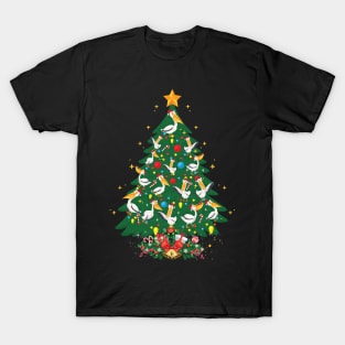 Cute Pelicans - Bird Lover - Xmas Gift Pelican - Christmas Tree T-Shirt